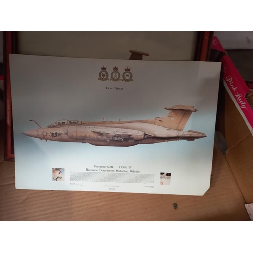 634 - A quantity of informative aircraft, military aircraft prints and some certificates