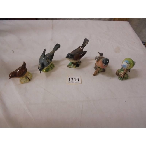 1216 - Five Beswick birds.