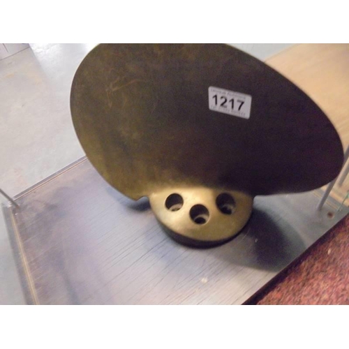 1217 - A heavy brass propeller blade, stamped SKR.2144 RH2. RH2 BC.