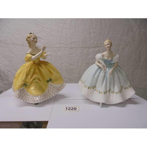 1220 - Two Royal Doulton figurines - First Dance HN2803 and The Last Waltz HN2315.