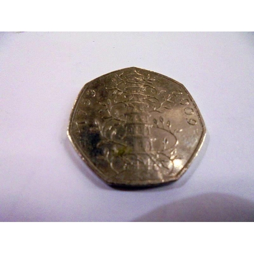 1151 - A rare 1759-2009 Kew Gardens 50 pence coin.