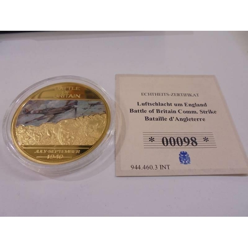 1160 - Six WW2 commemorative coins - Attack on Pearl Harbour, The Sinking of the Bismarck, Operatoin Overlo... 