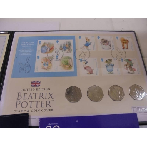 1170 - A Peter Pan, Beatrix Potter and The Pantomime 50 pence coin collections.