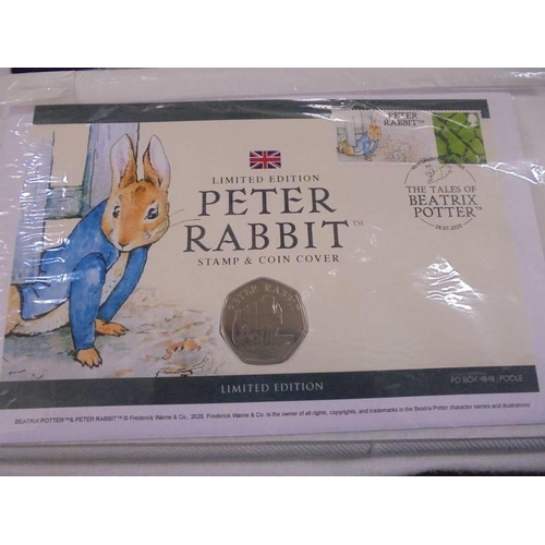 1170 - A Peter Pan, Beatrix Potter and The Pantomime 50 pence coin collections.