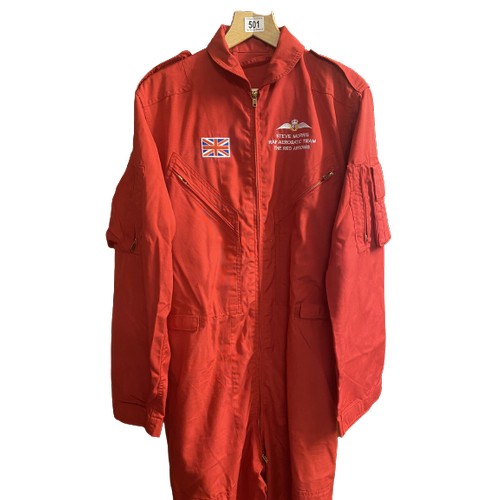 501 - A Red Arrows flying suit worn by Squadron Leader Steve Morris RAF Aerobatic Team (Donated by The Red... 