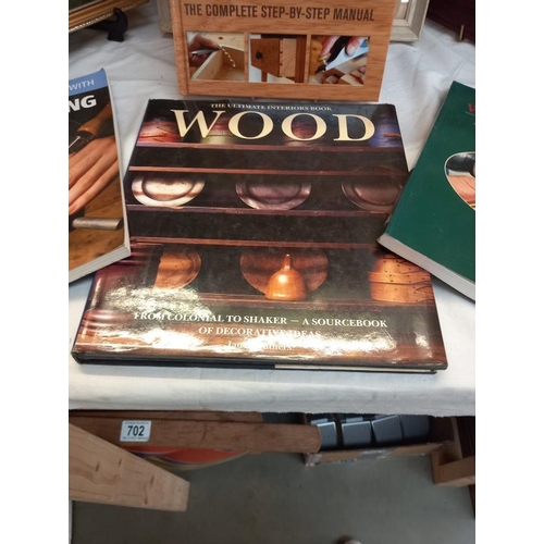 705 - A selection of books on wood work including tools and woodturning