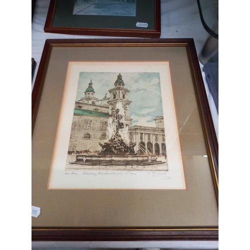 713 - 5 framed pictures of cathedrals including York, Lincoln etc