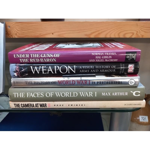 716 - A selection of books on war including The Red Baron, covenants with death etc