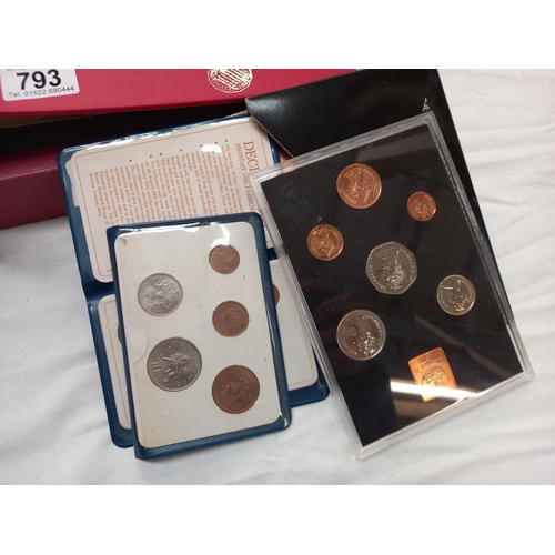 793 - A selection of old coin sets etc