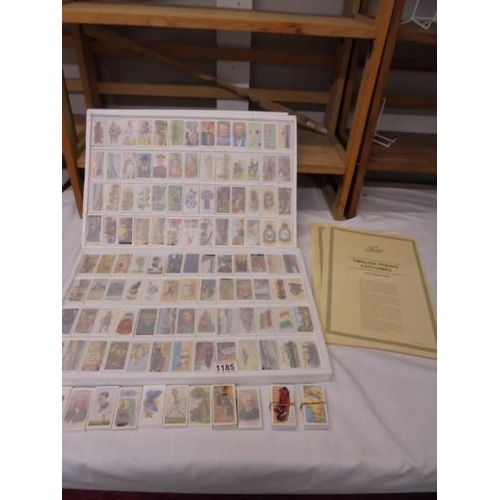 1185 - 125 sets of replica cigarette cards with information.