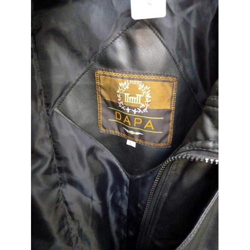 810B - A black leather jacket by DAPA size L