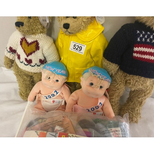 529 - A collection of Ty related toys including Ty Classic Bears, Ty Angels and a set of Ty McDonalds toys... 