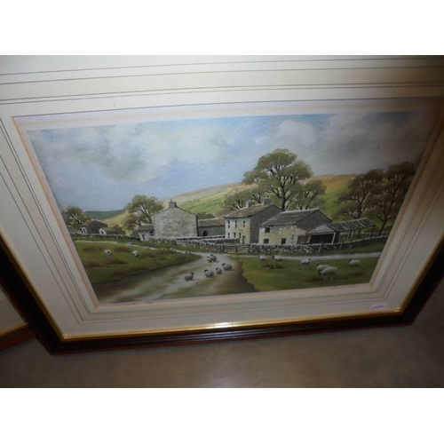 582 - Two framed and glazed rural scene watercolours, COLLECT ONLY.