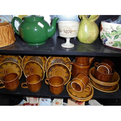 589 - Five shelves of assorted ceramics, COLLECT ONLY.