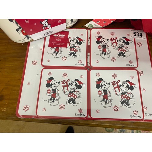 534 - Disney and Friends Mickey Mouse new items including Blanket, Table Mat & Coaster Set and Mugs