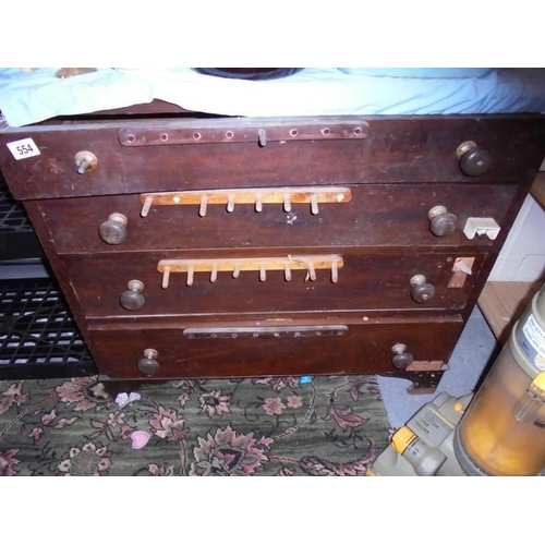 554 - An old four drawer chest, a/f.