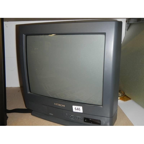 646 - A small Hitachi TV.