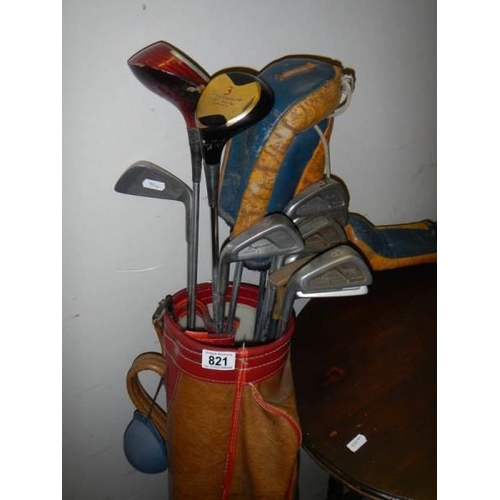 821 - A good set of vintage golf clubs, COLLECT ONLY.