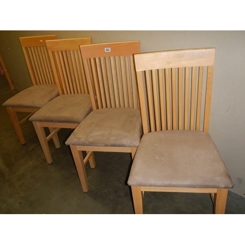 822 - A set of four kitchen chairs. COLLECT ONLY.