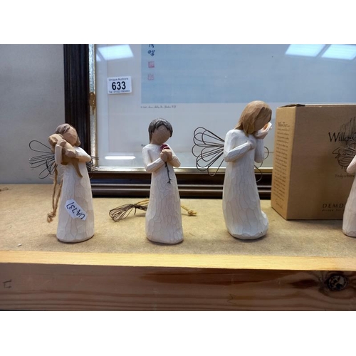 634 - 7 Willow tree Christmas angels and a boxed plaque