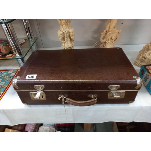 636 - A vintage suitcase