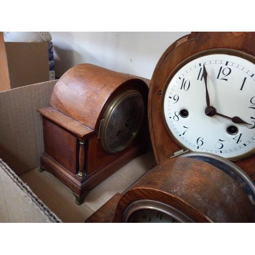 639 - A selection of Edwardian inlaid mantle clock and others for repair