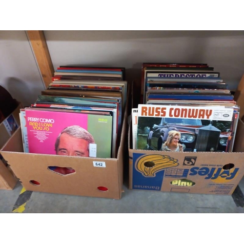 642 - 2 boxes of LP's including Perry Como, Ross Conway etc