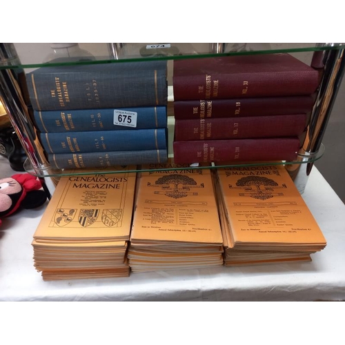 675 - A quantity of The Genealogist's magazines including bound volumes starting 1935