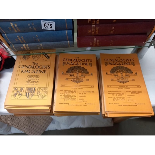 675 - A quantity of The Genealogist's magazines including bound volumes starting 1935