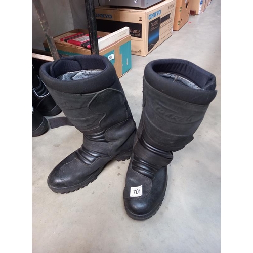 701 - A pair of Merlin motorcyclists boots new with labels size 11 plus another used pair, size unknown & ... 