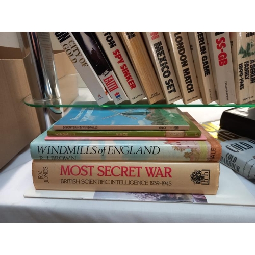 719 - A quantity of books including Janes fighting aircraft of world war II,  Lincolnshire windmills & goo... 