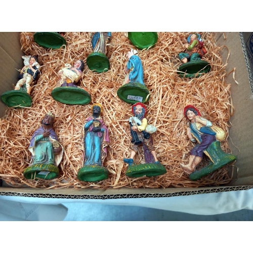 723 - A vintage Nativity set, Camel A/F & missing baby Jesus