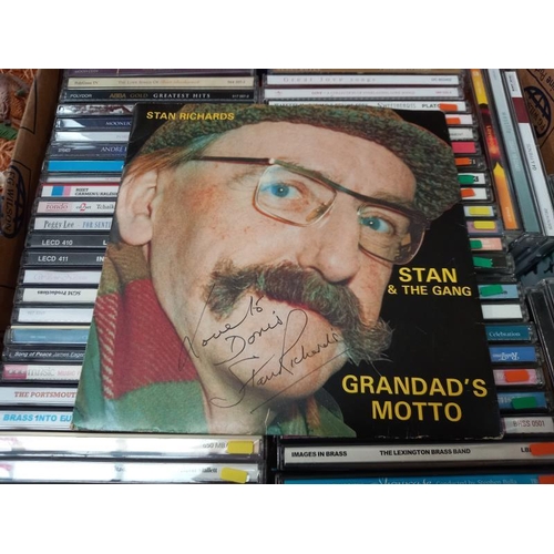 725 - A good selection of CD's & a signed  Stan & The Gang, Grandads motto, 45rpm record