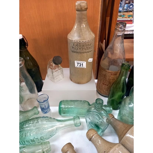 731 - A varied selection of old Lincoln & Lincolnshire bottles