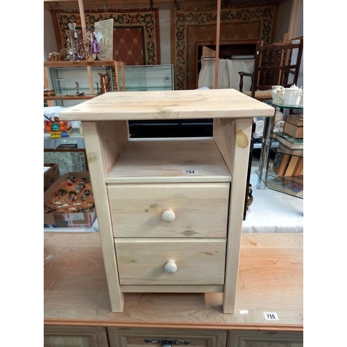 754 - A pine bedside chest of drawers 43cm x 40cm x 62cm high