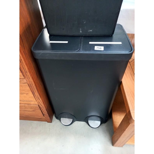 758 - 3 office recycling bins