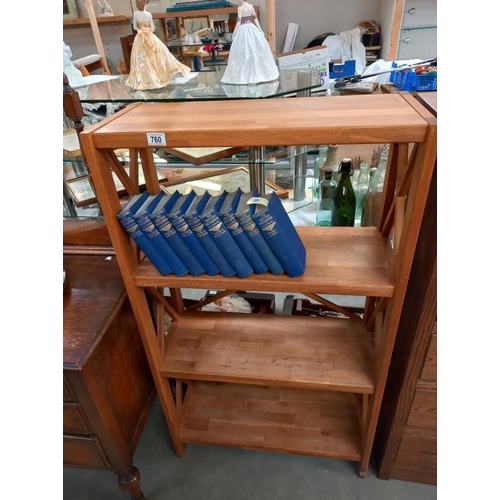 760 - Oak book shelves, 70cm x 30cm x 124cm high