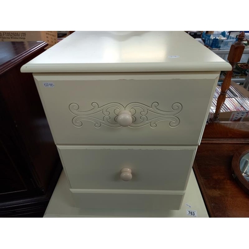 763 - 2 white finished bedroom chest of drawers