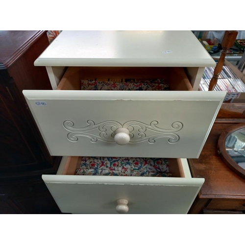 763 - 2 white finished bedroom chest of drawers