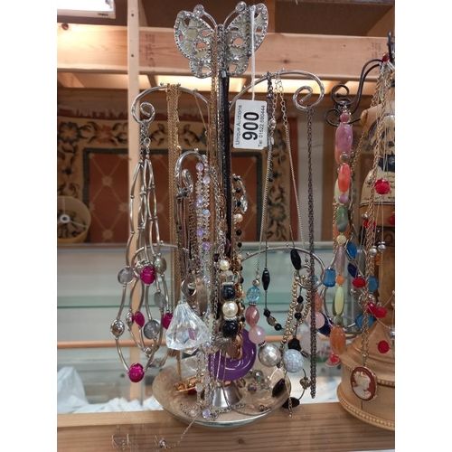 900 - 2 necklace stands with necklaces