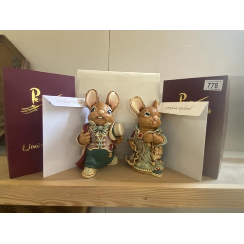 778 - Pendelfin Uncle Henry & Aunty Ruby limited rabbits