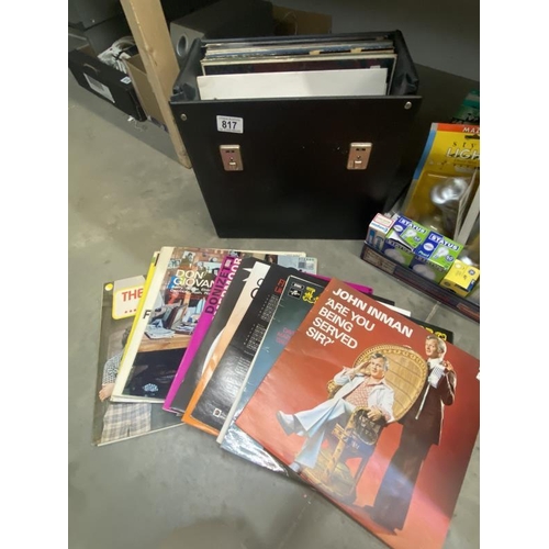 817 - A case of LP vinyl records including Billy Connolly, John Lennon & Richard Digence etc.