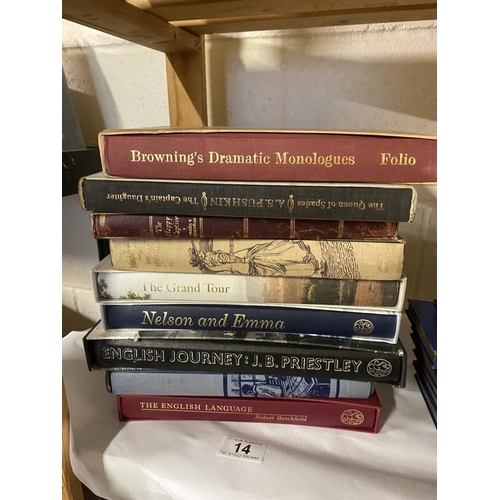 14 - 9 Folio Society books in slip cases