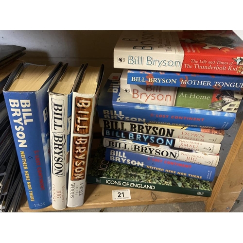 21 - Bill Bryson related books including 1st editions (approx 12 books)