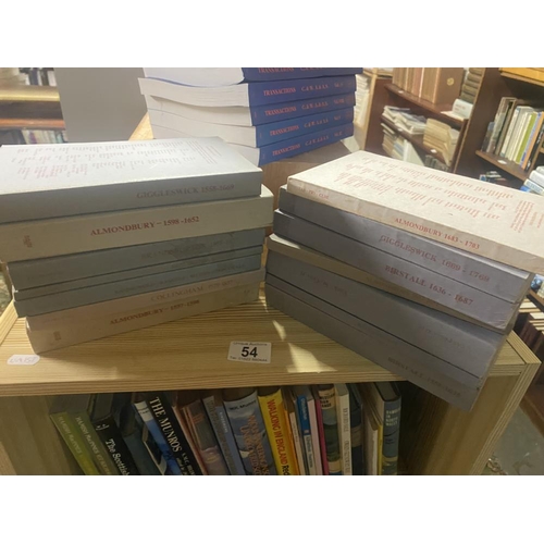 54 - 14 volumes of the Parish register issued by the Yorkshire archaeological Society