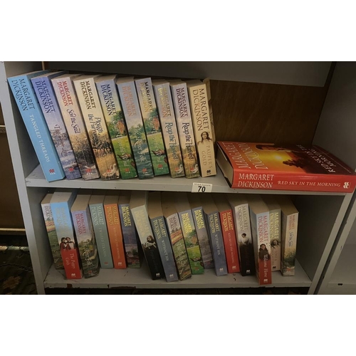 70 - Approximately 20 volumes of Margaret Dickinson collection of books (including signed)