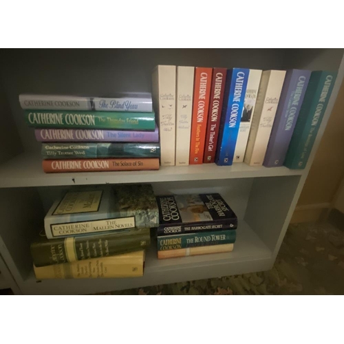 73 - 2 shelves of Catherine Cookson collection (11 hard back & multiple paperbacks)