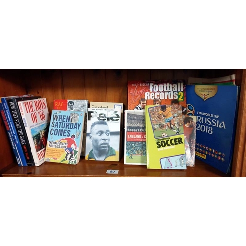 80 - Football related books including World Cup History, Pele, Celtic, Futebol etc