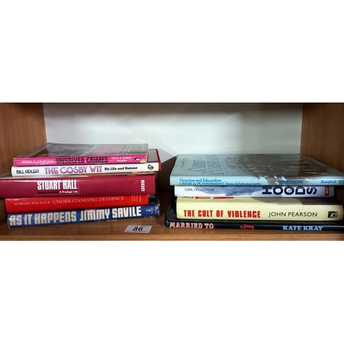 86 - Crime related books including signed copies