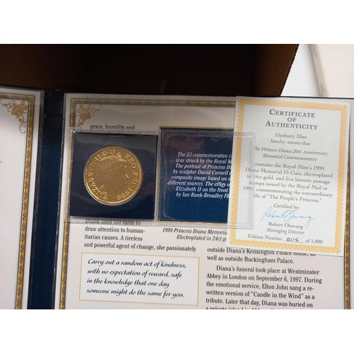 1167 - A Danbury Mint Princess Diana 20th anniversary Memorial commemorative coin.